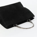 GUCCI Hand Bag Suede Black Silver 002 1025 Auth 184500-6