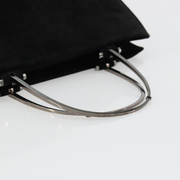GUCCI Hand Bag Suede Black Silver 002 1025 Auth 184500