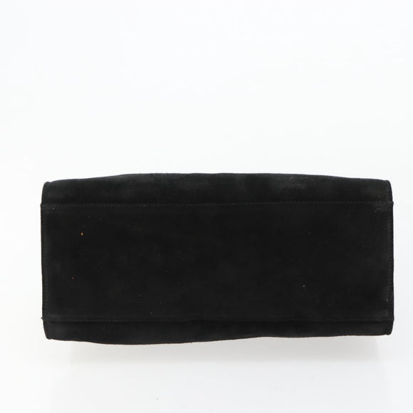 GUCCI Hand Bag Suede Black Silver 002 1025 Auth 184500