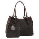 GUCCI GG Canvas Tote Bag Brown Silver 101919 Auth 184501-1