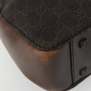 GUCCI GG Canvas Tote Bag Brown Silver 101919 Auth 184501-14