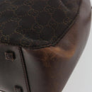 GUCCI GG Canvas Tote Bag Brown Silver 101919 Auth 184501-15