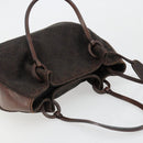 GUCCI GG Canvas Tote Bag Brown Silver 101919 Auth 184501-6