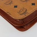 MCM Vicetos Logogram Shoulder Bag PVC Leather Brown Gold Auth 184502-16