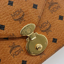 MCM Vicetos Logogram Shoulder Bag PVC Leather Brown Gold Auth 184502-10