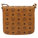 MCM Vicetos Logogram Shoulder Bag PVC Leather Brown Gold Auth 184502-2