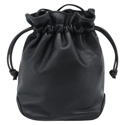 Christian Dior Shoulder Bag Leather Black Gold Auth 184503A - 0