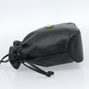 Christian Dior Shoulder Bag Leather Black Gold Auth 184503A-3