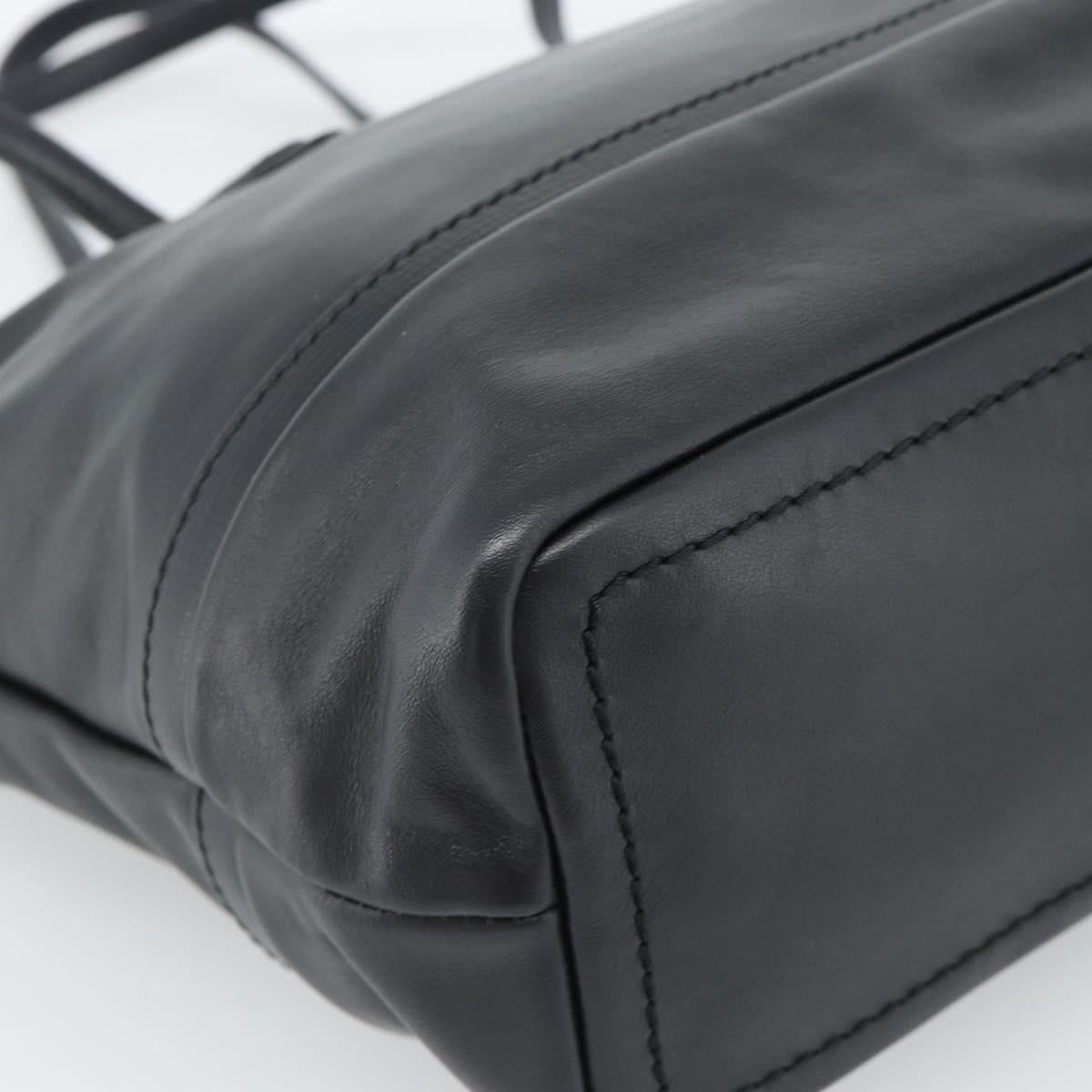 BALLY Hand Bag Leather Black Gold Auth 184506 | Brand Street Tokyo