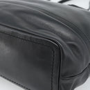 BALLY Hand Bag Leather Black Gold Auth 184506-15