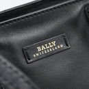 BALLY Hand Bag Leather Black Gold Auth 184506-17