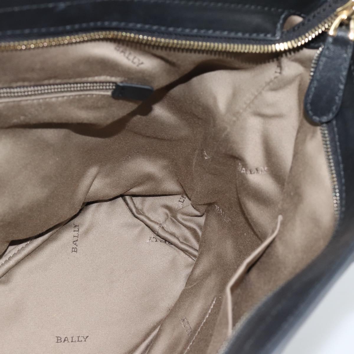 BALLY Hand Bag Leather Black Gold Auth 184506 | Brand Street Tokyo