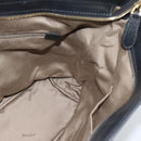 BALLY Hand Bag Leather Black Gold Auth 184506-19