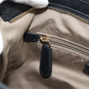 BALLY Hand Bag Leather Black Gold Auth 184506-21