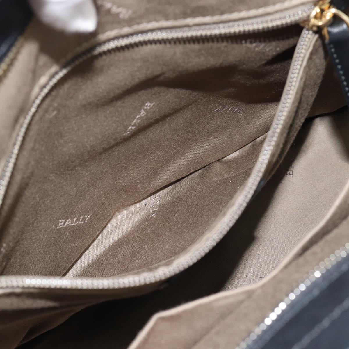 BALLY Hand Bag Leather Black Gold Auth 184506 | Brand Street Tokyo