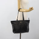 BALLY Hand Bag Leather Black Gold Auth 184506-23