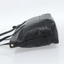 BALLY Hand Bag Leather Black Gold Auth 184506-3