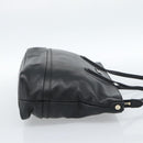 BALLY Hand Bag Leather Black Gold Auth 184506-4