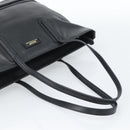 BALLY Hand Bag Leather Black Gold Auth 184506-7