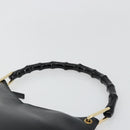 GUCCI Bamboo Shoulder Bag Leather Black Gold 001 3007 3754 Auth 184507-8
