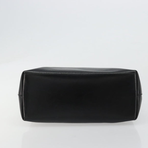 GUCCI Bamboo Shoulder Bag Leather Black Gold 001 3007 3754 Auth 184507