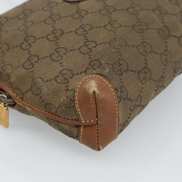 GUCCI Shoulder Bag Leather Beige Gold 007 115 4916 Auth 184510