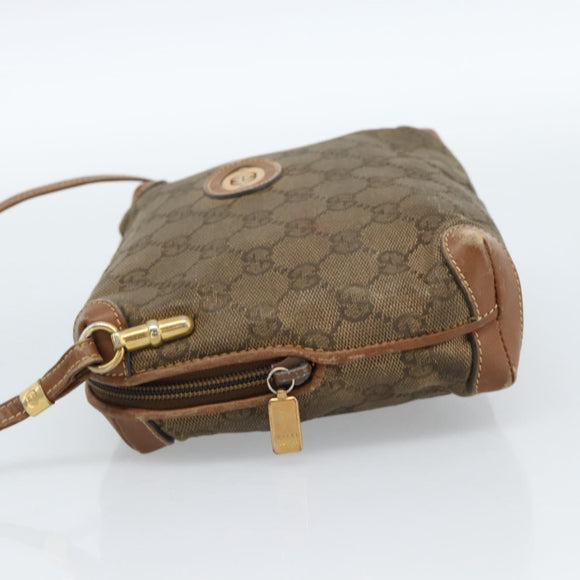 GUCCI Shoulder Bag Leather Beige Gold 007 115 4916 Auth 184510