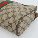 GUCCI GG Supreme Web Sherry Line Clutch Bag PVC Beige Red 89 01 012 Auth 184511-10