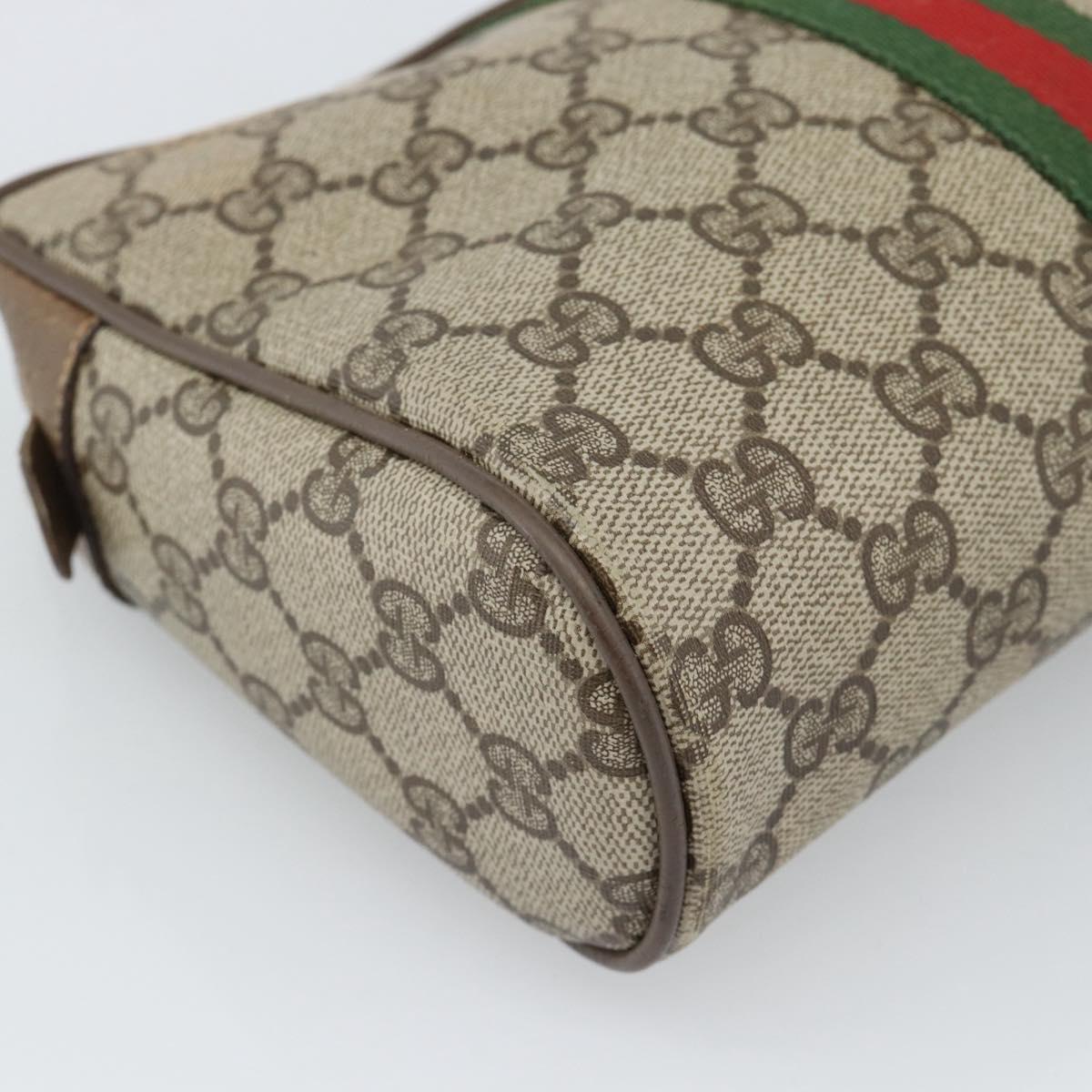 GUCCI GG Supreme Web Sherry Line Clutch Bag PVC Beige Red 89 01