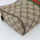 GUCCI GG Supreme Web Sherry Line Clutch Bag PVC Beige Red 89 01 012 Auth 184511-11