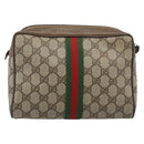 GUCCI GG Supreme Web Sherry Line Clutch Bag PVC Beige Red 89 01 012 Auth 184511-3