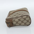 GUCCI GG Supreme Web Sherry Line Clutch Bag PVC Beige Red 89 01 012 Auth 184511-4