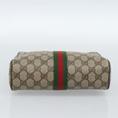 GUCCI GG Supreme Web Sherry Line Clutch Bag PVC Beige Red 89 01 012 Auth 184511-7