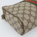 GUCCI GG Supreme Web Sherry Line Clutch Bag PVC Beige Red 89 01 012 Auth 184511-9