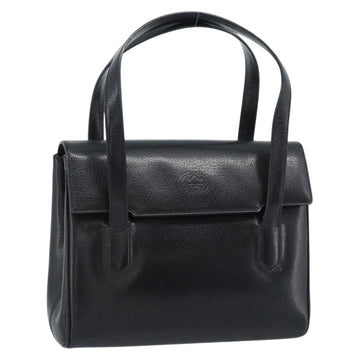 GUCCI Hand Bag Leather Black Gold 000 109 0098 Auth 184513