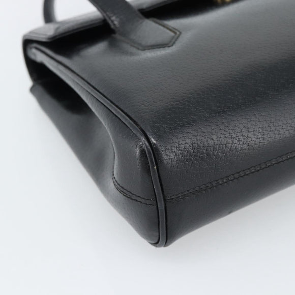 GUCCI Handtasche Leder Schwarz Gold 000 109 0098 Auth 184513