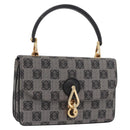 LOEWE Anagram Hand Bag PVC Gray Gold Auth 184514V-1