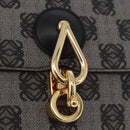 LOEWE Anagram Hand Bag PVC Gray Gold Auth 184514V-18