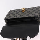LOEWE Anagram Hand Bag PVC Gray Gold Auth 184514V-19