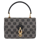 LOEWE Anagram Hand Bag PVC Gray Gold Auth 184514V-13