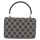 LOEWE Anagram Hand Bag PVC Gray Gold Auth 184514V-2