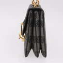 LOEWE Anagram Hand Bag PVC Gray Gold Auth 184514V-3