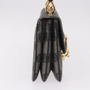 LOEWE Anagram Hand Bag PVC Gray Gold Auth 184514V-4