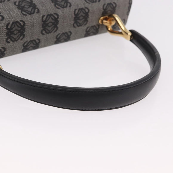 LOEWE Anagram Hand Bag PVC Gray Gold Auth 184514V