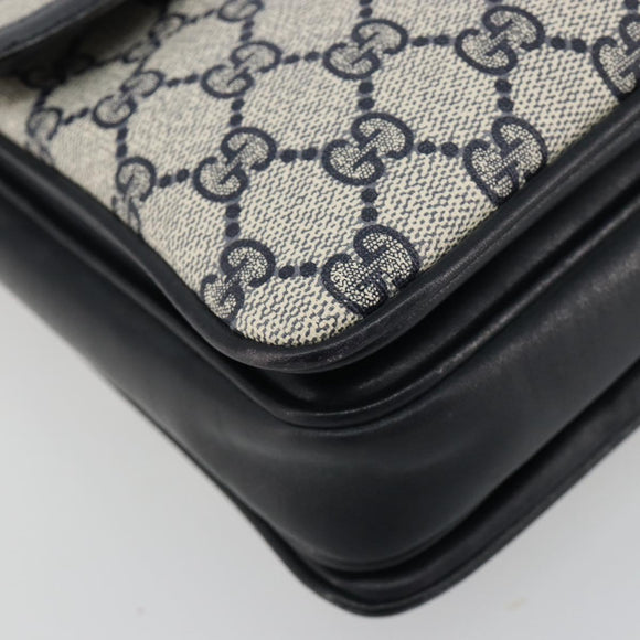 GUCCI GG Supreme Shoulder Bag PVC Navy Gold 14 01 4084 Auth 184523