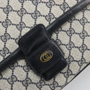 GUCCI GG Supreme Shoulder Bag PVC Navy Gold 14 01 4084 Auth 184523-14