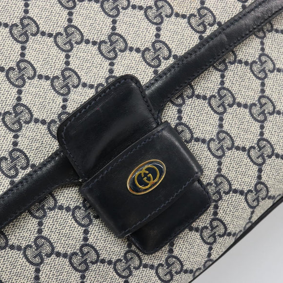 GUCCI GG Supreme Shoulder Bag PVC Navy Gold 14 01 4084 Auth 184523