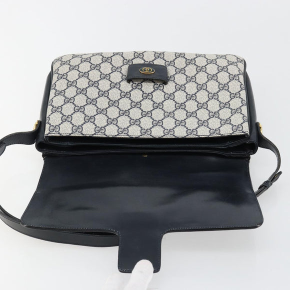 GUCCI GG Supreme Shoulder Bag PVC Navy Gold 14 01 4084 Auth 184523