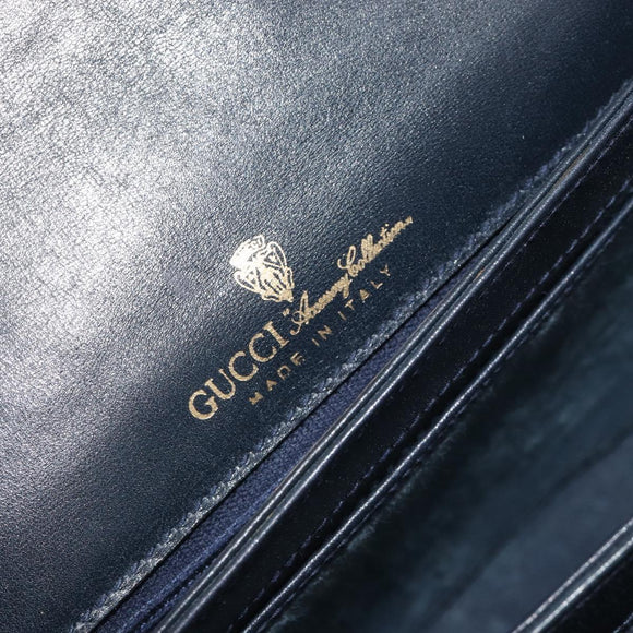 GUCCI GG Supreme Shoulder Bag PVC Navy Gold 14 01 4084 Auth 184523