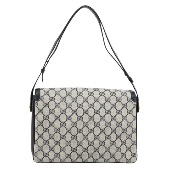 GUCCI GG Supreme Shoulder Bag PVC Navy Gold 14 01 4084 Auth 184523